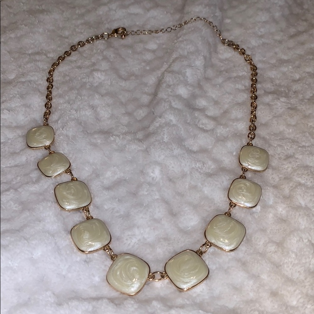 Gold and Cream Statement Necklace